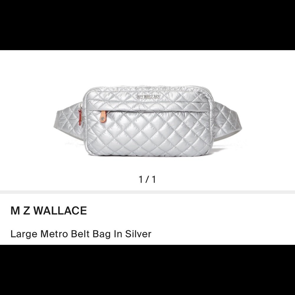 MZ Wallace large silver waist bag